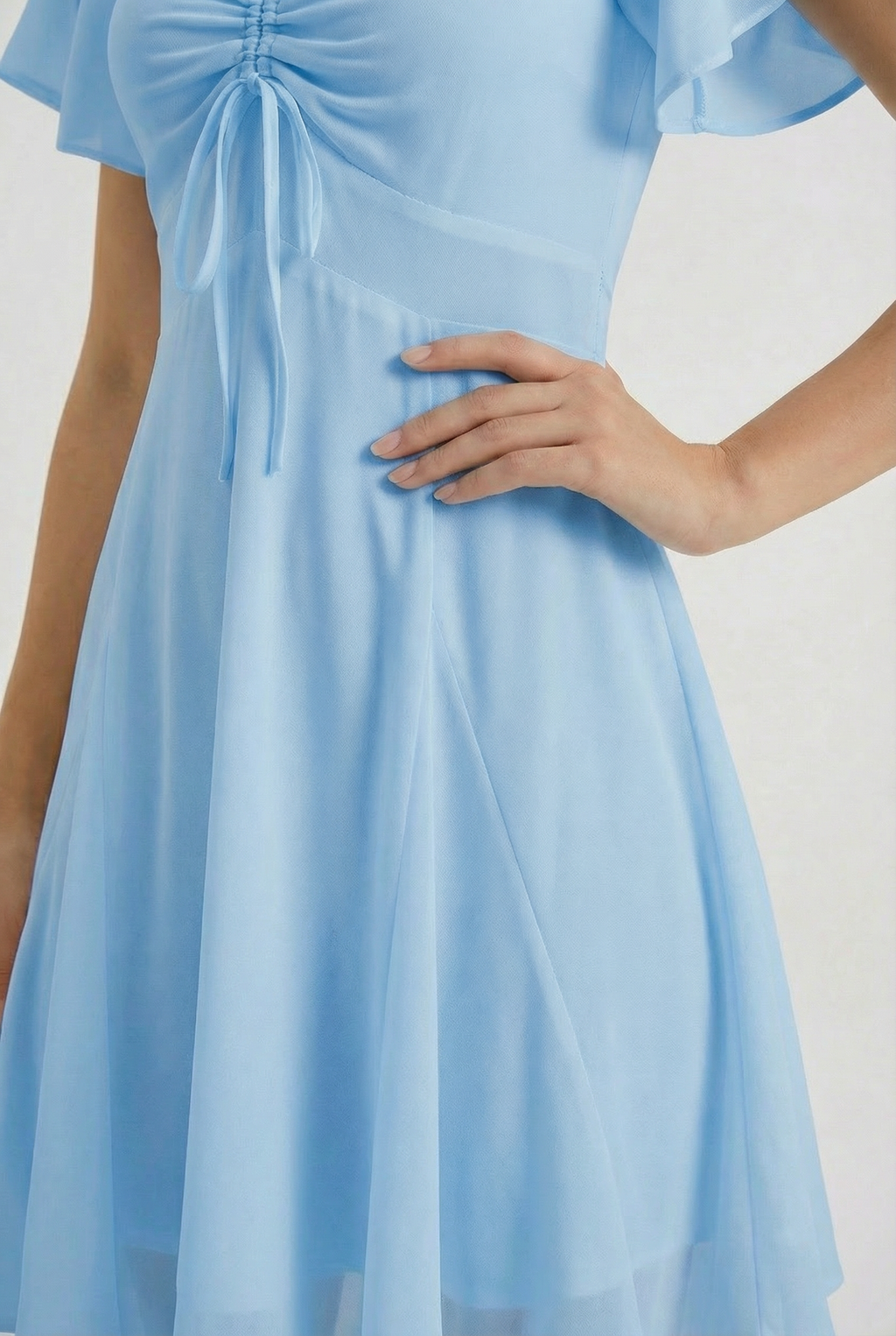 Florboom Women's Summer Sweetheart Neckline Drawstring Dress