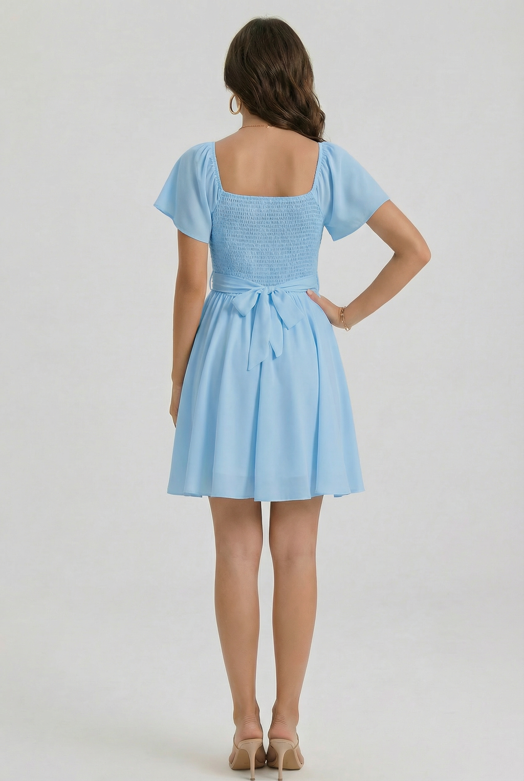 Florboom Women's Summer Sweetheart Neckline Drawstring Dress
