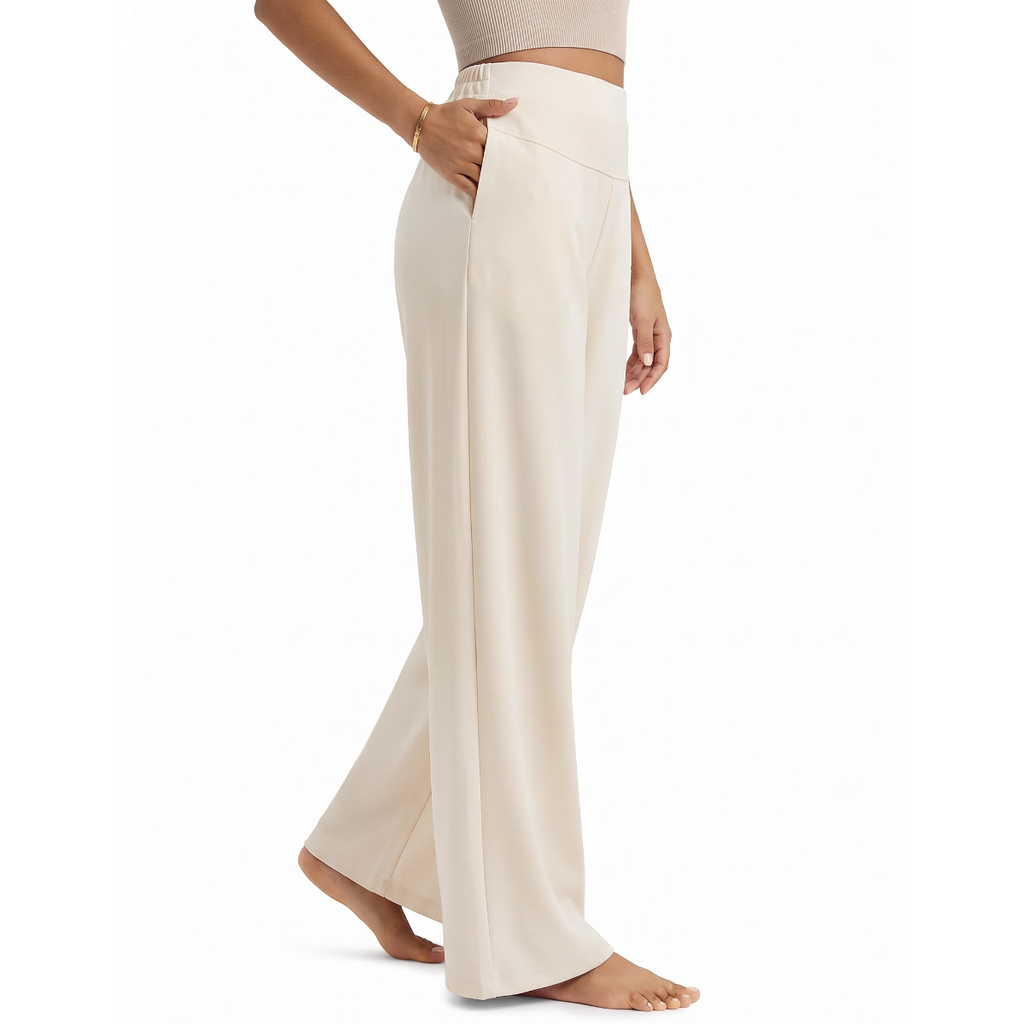 Florboom Women's Wide Leg Pants High Waisted Stretch Trousers Pockets