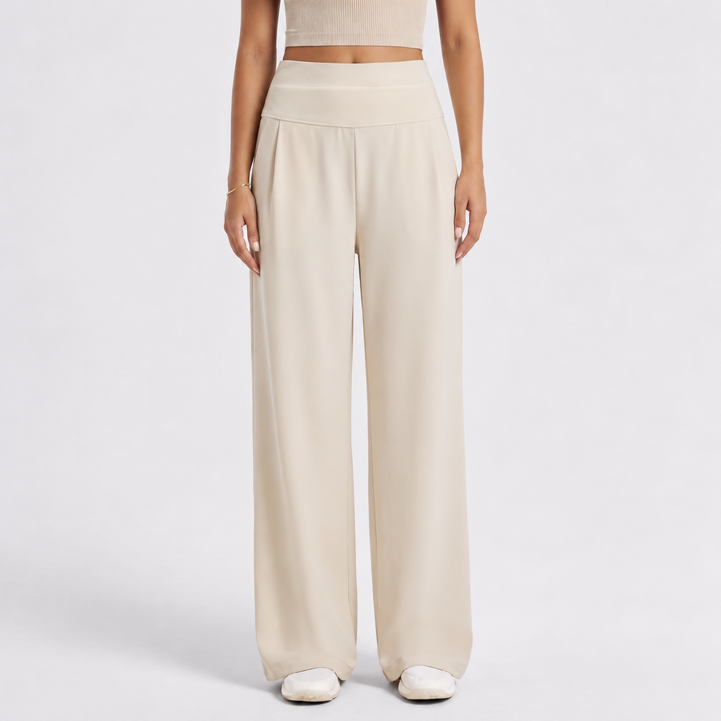 Florboom Women's Wide Leg Pants High Waisted Stretch Trousers Pockets
