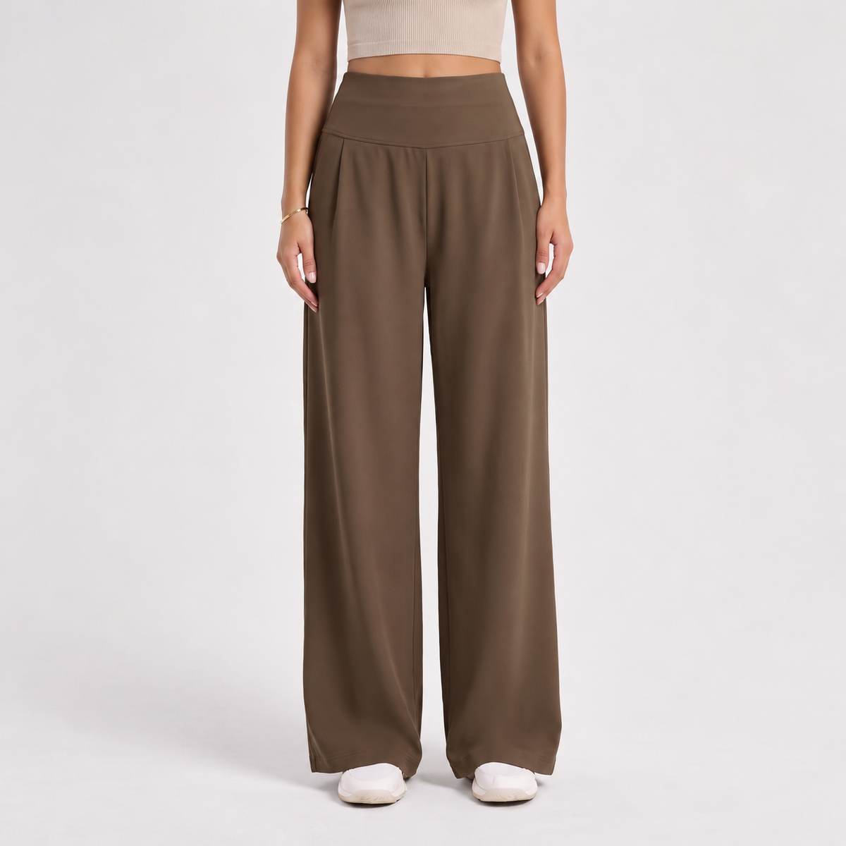 Florboom Women's Wide Leg Pants High Waisted Stretch Trousers Pockets
