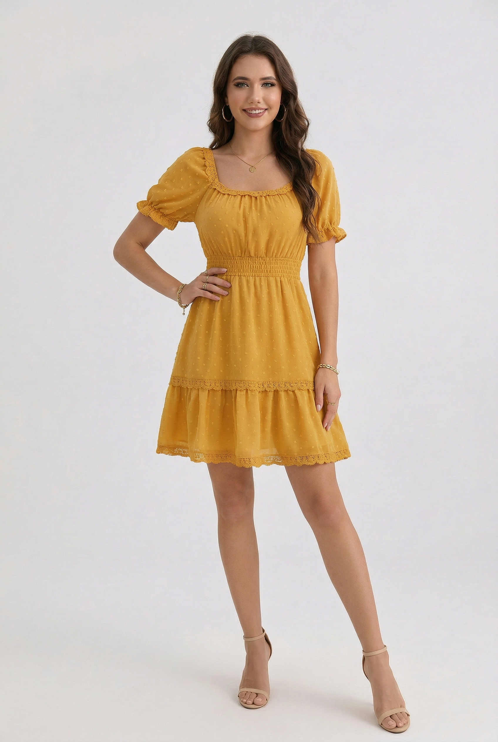 Florboom Women's 2026 Summer Boho Puff Sleeve Dresses