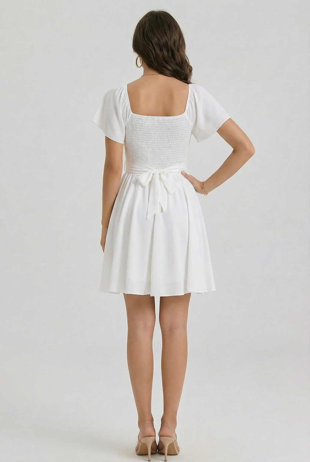 Florboom Women's Summer Sweetheart Neckline Drawstring Dress