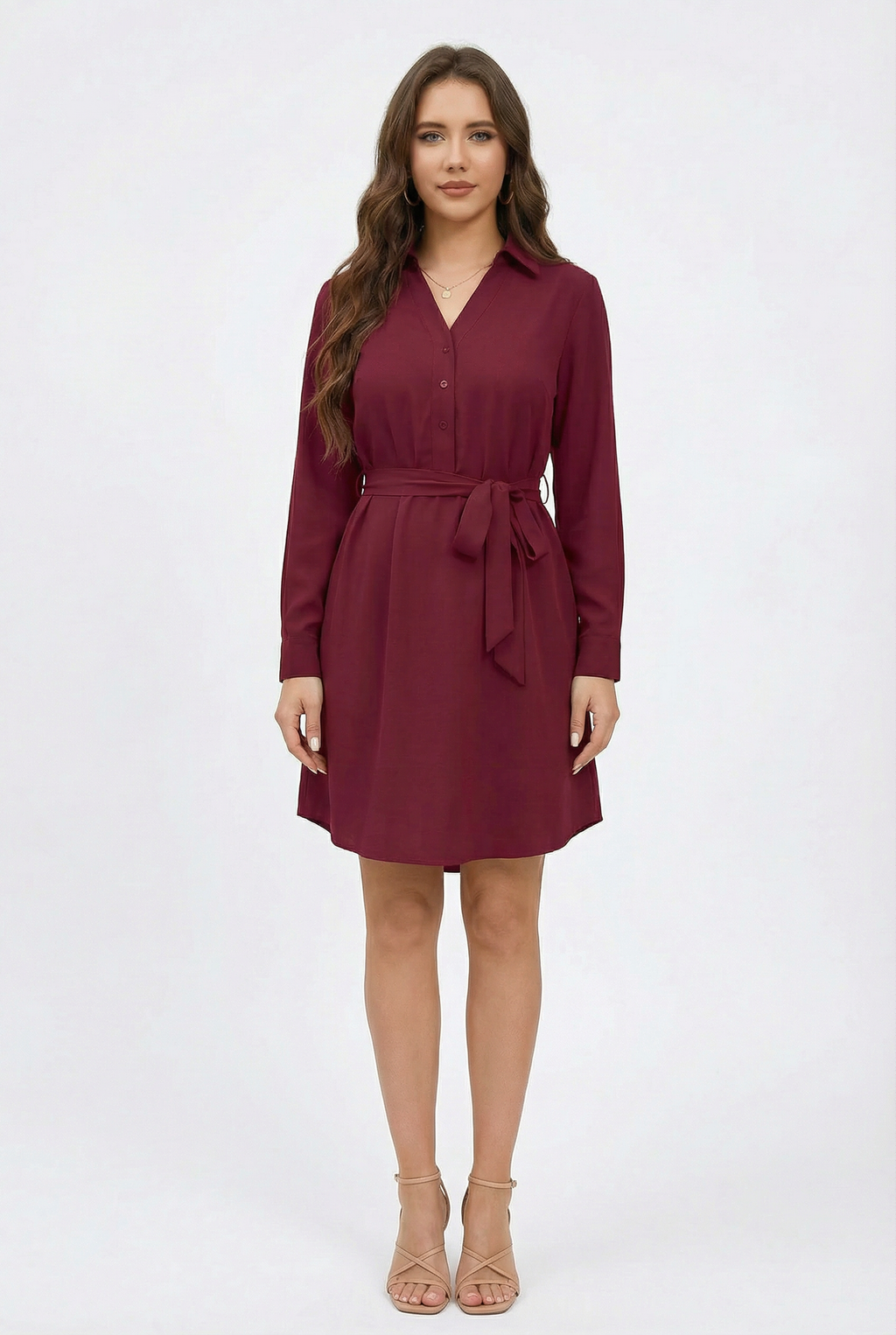 Florboom Womens Shirt Dresses Long Sleeve Button up Work Dress