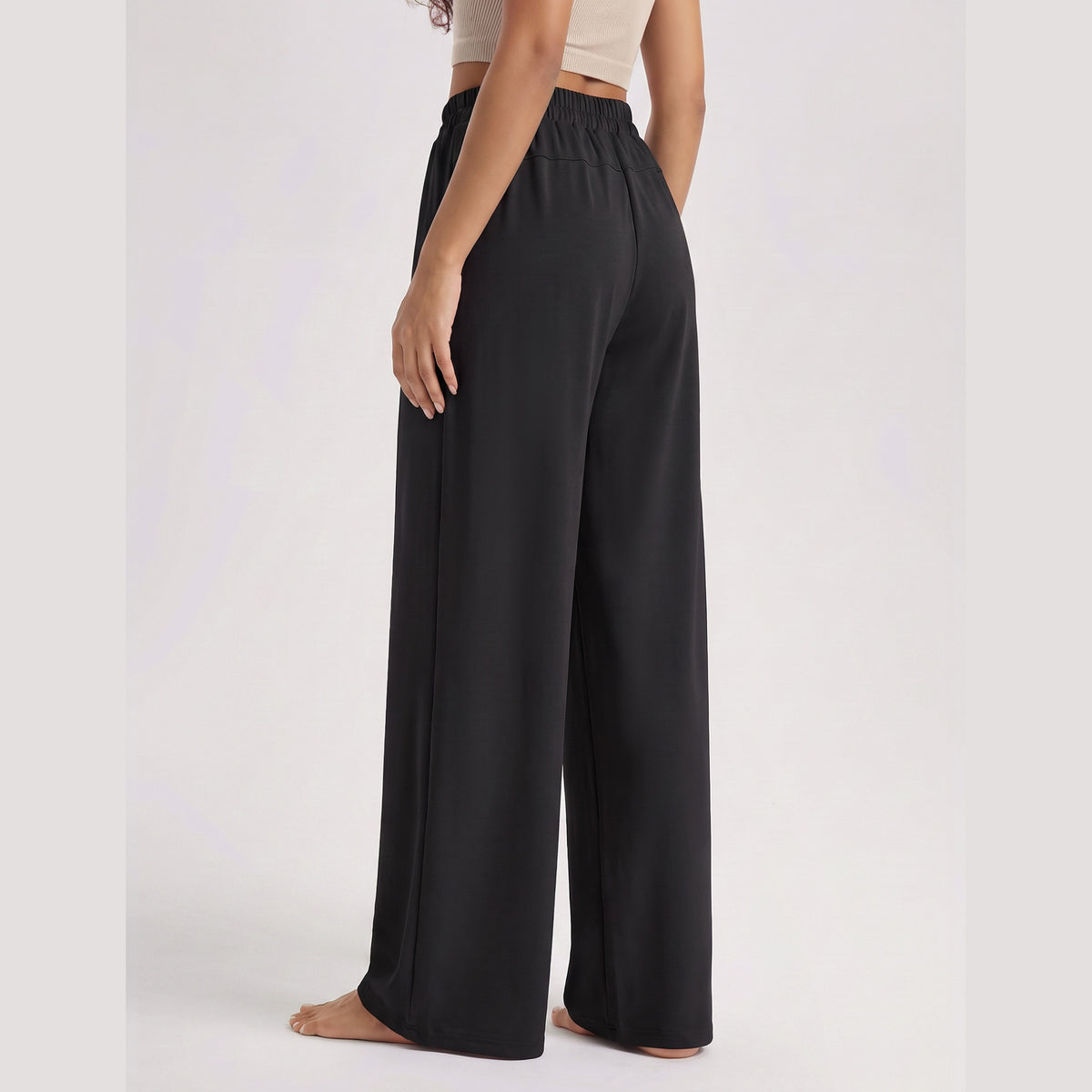 Florboom Women's Wide Leg Pants High Waisted Stretch Trousers Pockets