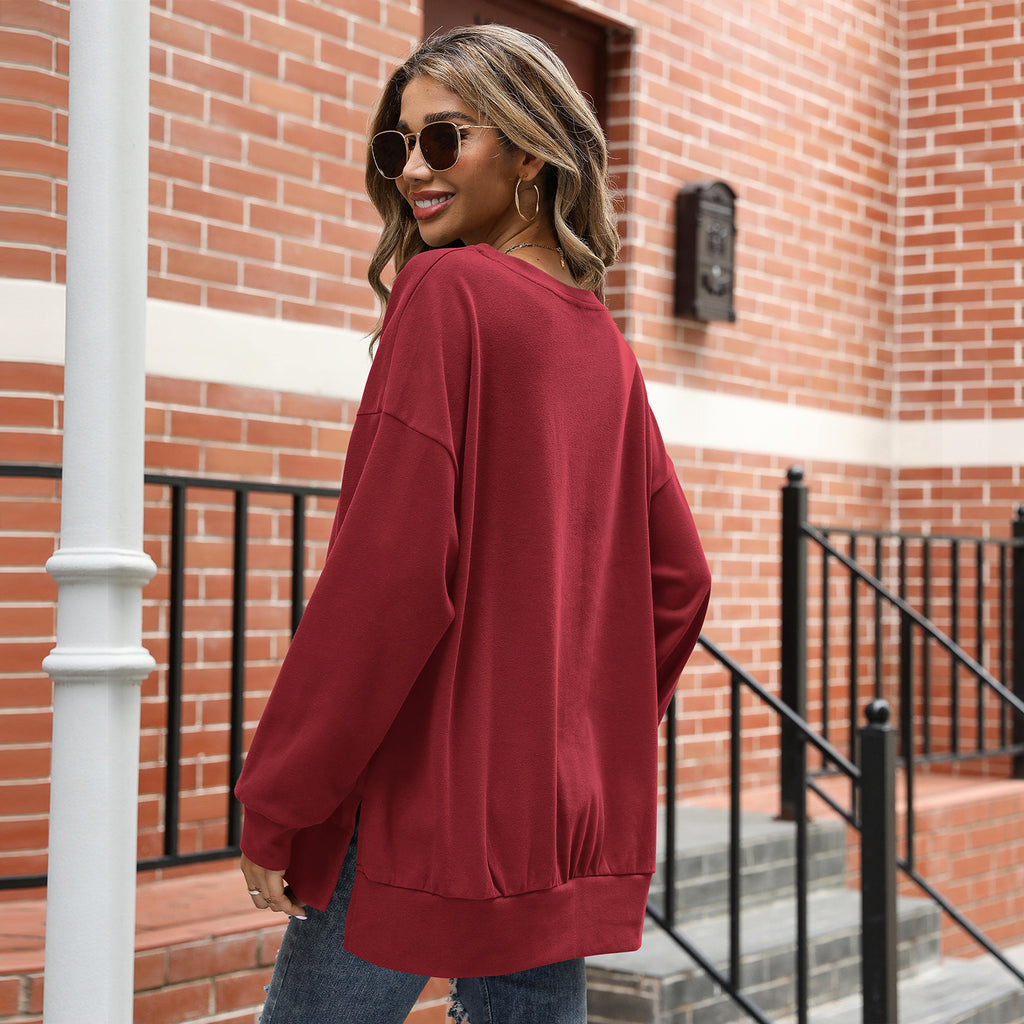 Florboom Womens Oversized Sweatshirts Crew Neck Long Sleeve Tunic Top