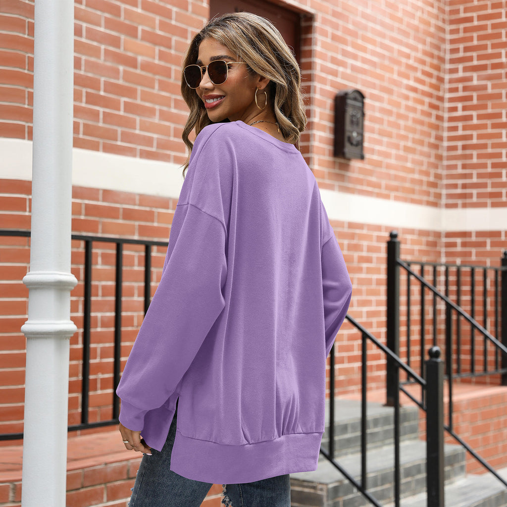 Florboom Womens Oversized Sweatshirts Crew Neck Long Sleeve Tunic Top