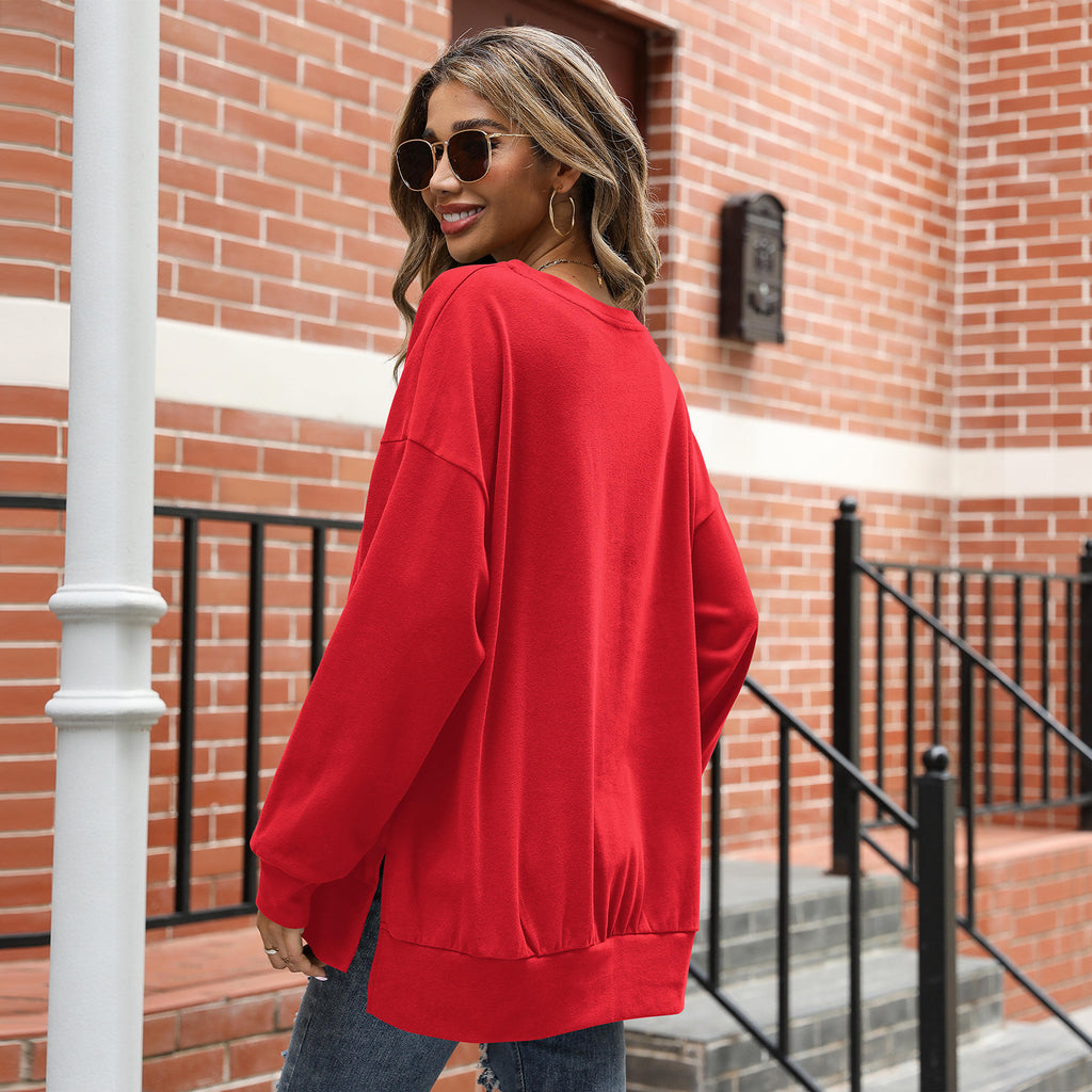 Florboom Womens Oversized Sweatshirts Crew Neck Long Sleeve Tunic Top