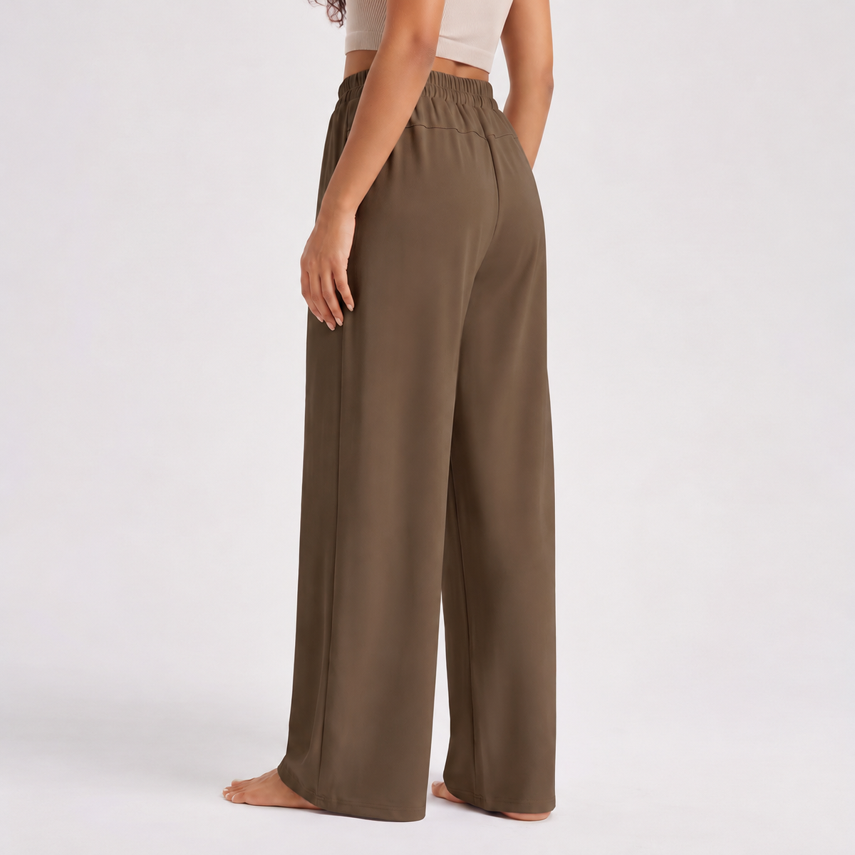 Florboom Women's Wide Leg Pants High Waisted Stretch Trousers Pockets